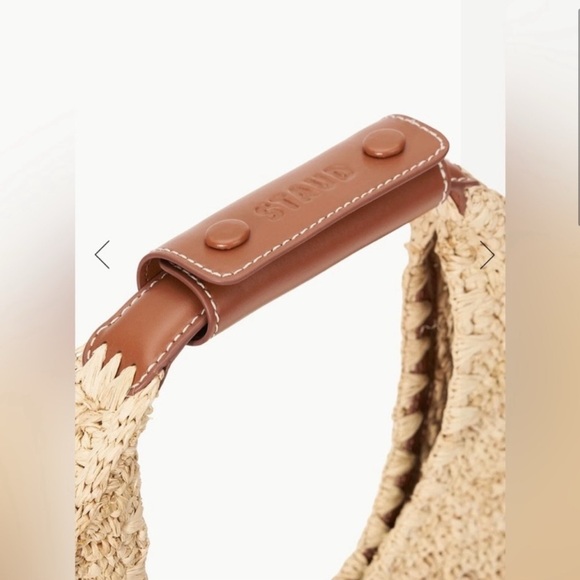 🆕 NWT STAUD MOON RAFFIA BAG NATURAL RAFFIA - Picture 3 of 15